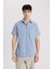 %100 Pamuk Slim Fit Dar Kesim Yazlık Basic Düz Kısa Kollu Gömlek R1706AZ24SM 7