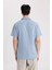 %100 Pamuk Slim Fit Dar Kesim Yazlık Basic Düz Kısa Kollu Gömlek R1706AZ24SM 12