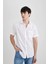 %100 Pamuk Slim Fit Dar Kesim Yazlık Basic Düz Kısa Kollu Beyaz Gömlek R1706AZ24SM 10