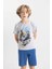 Erkek Çocuk Marvel Pijama Takımı Kısa Kollu Üst Şort C5505A824SM 9