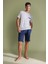 Regular Fit Pijama Takımı Bisiklet Yaka Kısa Kollu Üst Şort Alt C2869AX24SM 6