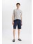 Regular Fit Pijama Takımı Bisiklet Yaka Kısa Kollu Üst Şort Alt C2869AX24SM 8