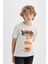 Erkek Çocuk Bisiklet Yaka Baskılı Kısa Kollu Tişört C4659A824SM 10