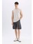 %100 Pamuk Relax Fit Düz Paça Gabardin Kargo Bermuda Şort C5382AX24SM 7