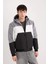 Slim Fit Dar Kesim Renk Bloklu Astarlı Kapüşonlu Fermuarlı Cepli Şişme Mont N4530AZ24AU 12