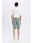 %100 Pamuk Regular Fit Düz Paça Gabardin Bermuda Şort C5397AX24SM 12