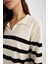 Regular Fit Polo Yaka Çizgili Triko Kazak A1249AX24WN 9