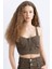 Kalın Askılı Crop Korse Jean Bluz C5695AX24SP 8