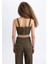 Kalın Askılı Crop Korse Jean Bluz C5695AX24SP 13
