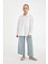 Kız Çocuk Oversize Geniş Kalıp Poplin Basic Düz Uzun Kollu Beyaz Okul Gömleği C7482A824AU 10