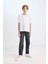 Erkek Çocuk Loose Fit Düz Paça Cepli Basic Düz Jean Pantolon C3698A824WN 8