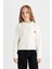 Kız Çocuk Ekru Standart Fit Bisiklet Yaka Triko Kazak C6973A824AU 13
