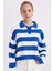 Regular Fit Polo Yaka Düğmeli Çizgili Triko Kazak A2357AX24WN 6