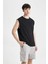 %100 Pamuk Boxy Fit Bisiklet Yaka Basic Düz Atlet C7205AX24HS 9