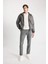 Slim Fit Dar Kesim Kürklü Polo Yaka Astarlı Fermuarlı Cepli Süet Mont A3869AX24WN 8
