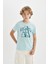 Erkek Çocuk Bisiklet Yaka Baskılı Kısa Kollu Tişört 11