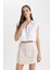 Yüksek Bel Gabardin Şort Etek C6242AX24SM 12