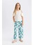 Kız Çocuk Wide Leg Geniş Bol Paça Çiçekli Beli Lastikli Bürümcük Pantolon C5373A824SM 9