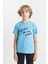 Erkek Çocuk Bisiklet Yaka Baskılı Kısa Kollu Tişört C6886A824HS 7