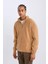 Comfort Regular Fit Rahat Kalıp Dik Yaka Baskılı Polar Sweatshirt C7793AX24AU 9