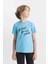 Erkek Çocuk Bisiklet Yaka Baskılı Kısa Kollu Tişört C6886A824HS 10