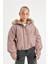 Kız Çocuk Çıkarılabilir Kapüşonlu Mont Fermuarlı Çıtçıtlı Cepli C5488A824WN 7