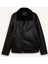 Slim Fit Mont Ceket Dar Kesim Suni Kürk Astarlı Fermuarlı Suni Deri C5636AX24WN 17