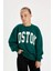 Kız Çocuk Oversize Geniş Kalıp Bisiklet Yaka Baskılı Okul Sweatshirt C7778A824AU 10