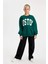 Kız Çocuk Oversize Geniş Kalıp Bisiklet Yaka Baskılı Okul Sweatshirt C7778A824AU 11