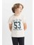Erkek Çocuk Bisiklet Yaka Baskılı Kısa Kollu Tişört C6888A824HS 10