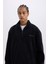 Comfort Regular Fit Rahat Kalıp Fermuarlı Dik Yaka Baskılı Polar Sweatshirt C7794AX24AU 16