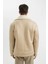 Slim Fit Dar Kesim Suni Kürk Astarlı Fermuarlı Cepli Süet Deri Kışlık Ceket Mont C5636AX24WN 16
