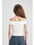 Fitted Omuzu Açık Kısa Kollu Tişört C7661AX24SM 18