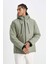 Fit Su Geçirmez Termometreli Slim Fit Dar Kesim Polar Kapüşonlu Fermuarlı Kışlık Mont A2125AX24WN 12