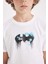 Erkek Çocuk Batman Bisiklet Yaka Sırt Baskılı Kısa Kollu Tişört 11