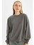 Coool Oversize Geniş Kalıp Bisiklet Yaka Kalın Basic Düz Sweatshirt A4177AX24WN 6