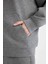 Oversize Geniş Kalıp Kapüşonlu Basic Düz Skuba Dalgıç Kumaş Cepli Fermuarlı Sweatshirt C6871AX24AU 11