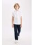 Erkek Çocuk Düz Paça Beli Lastikli Cepli Lacivert Basic Düz Gabardin Okul Pantolonu T8850A624AU 9