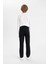 Erkek Çocuk Düz Paça Cepli Siyah Basic Düz Gabardin Okul Pantolonu U3254A624AU 14