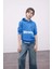 Erkek Çocuk Mavi Yazı Baskılı Cepli Kapüşonlu Okul Sweatshirt C7558A824AU 11