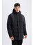 Slim Fit Dar Kesim Astarlı Kapüşonlu Fermuarlı Cepli Kışlık Parka C5712AX24WN 10