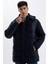 Slim Fit Dar Kesim Astarlı Kapüşonlu Fermuarlı Cepli Kışlık Parka C5712AX24WN 9