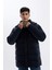 Slim Fit Dar Kesim Astarlı Kapüşonlu Fermuarlı Cepli Kışlık Parka C5712AX24WN 12