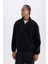 Comfort Regular Fit Rahat Kalıp Fermuarlı Dik Yaka Baskılı Polar Sweatshirt C7794AX24AU 13