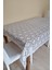 Dantel Görünümlü Üstü Şeffaf Kaplı Muşamba Masa Örtüsü -Beyaz Renk-Farklı Ölçülerde-Yldz 2
