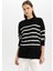 Relax Fit Yumuşak Dokulu Çizgili Bisiklet Yaka Triko Kazak Tunik S7517AZ24WN 9