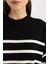 Relax Fit Yumuşak Dokulu Çizgili Bisiklet Yaka Triko Kazak Tunik S7517AZ24WN 13