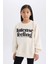 Kız Çocuk 2'li Takım Baskılı Sweatshirt Basic Düz Uzun Tayt A6808A824AU 13