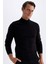 Siyah Slim Fit Dar Kesim Yarım Balıkçı Yaka Basic Düz Triko Kazak R1127AZ24WN 8
