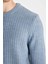 Standart Fit Normal Kesim Bisiklet Yaka Jakarlı Triko Kazak A5234AX24WN 11